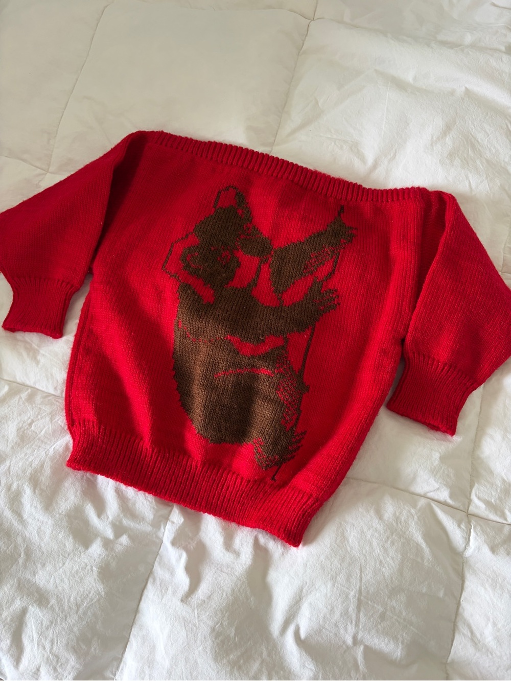 Vermont Dreams Vintage Red Knit Sweater